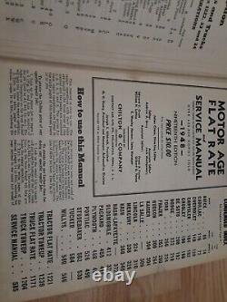 1948 Motor Age Flate Rate Service Manual Chilton Company Hard Cover Book
