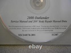 2008 2007 MITSUBISHI OUTLANDER Service Repair Manual CD BRAND NEW