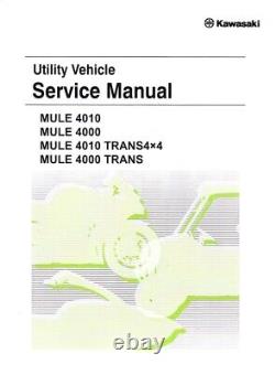 2009-2023 Kawasaki Mule 4010, 4000, Trans/4x4 Factory Service Shop Manual USED