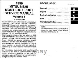 BRAND NEW 1999 Mitsubishi Montero Sport Shop Manual 3 Volume Set Service Repair