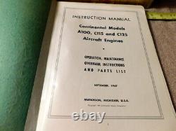 Continental E-165, E-185 Service & Overhaul Manual Aircraft Engines A100, C115
