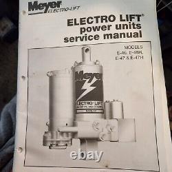 Meyer Electro Lift Power Unit Service Manual E-46 E-46H E-47 E-47H WithPLOW Parts