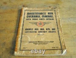VINTAGE ORIGINAL 1948 Continental A50/A65/A75/A80 Overhaul & Service Manual