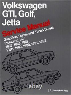 VW GTI Jetta Golf NEW Bentley #VG92 Service Manual 81-92 listed LATEST EDITION